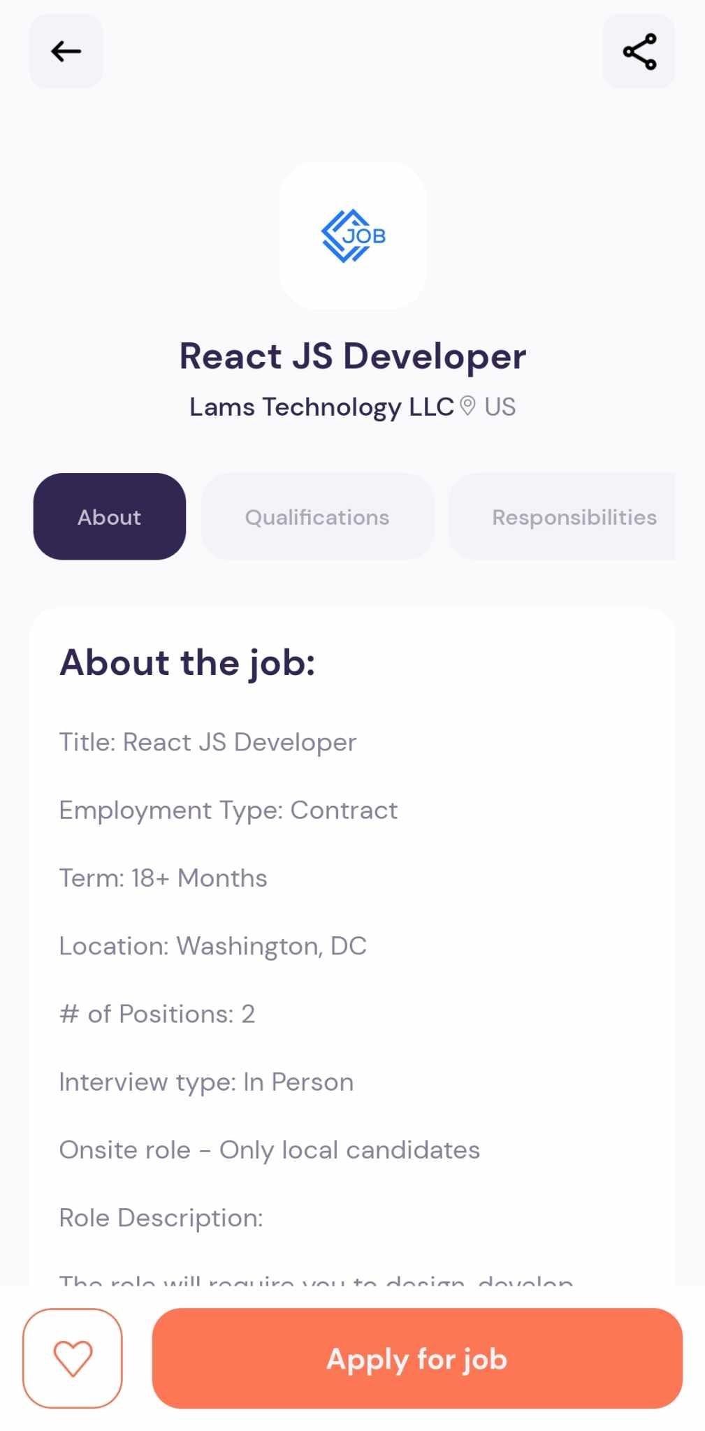 Job Search App Project
